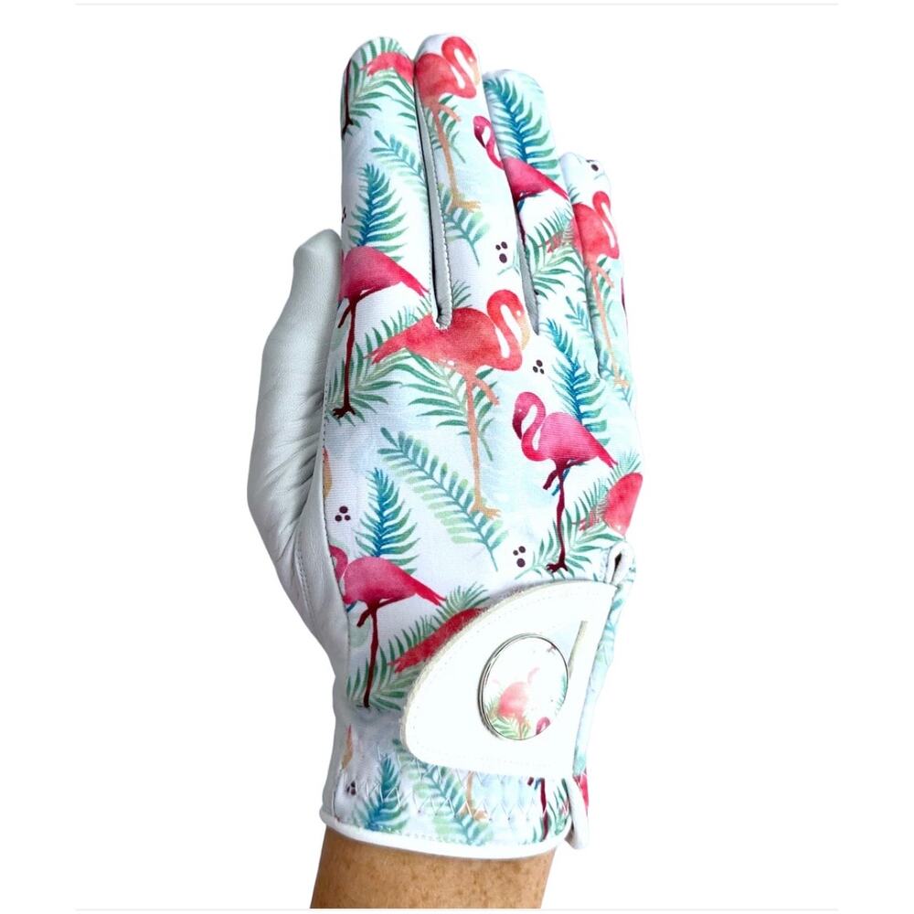 Cabretta Flamingos - Right - Ladies Golf Glove